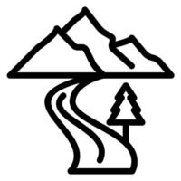 mountain line icon vector