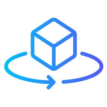 3d modeling gradient icon vector