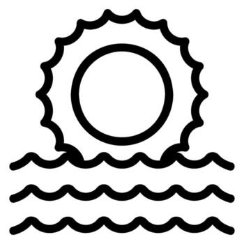 icono de la línea del océano vector