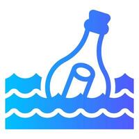 message in a bottle gradient icon vector