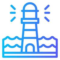 lighthouse gradient icon vector