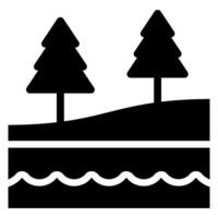 taiga glyph icon vector