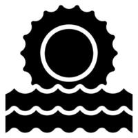 icono de glifo de océano vector