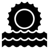 ocean glyph icon vector