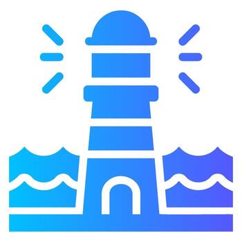 icono de gradiente de faro vector