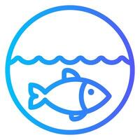 sea bottom gradient icon vector