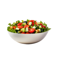 vegetable salad on bowl no background AI GEnerative png