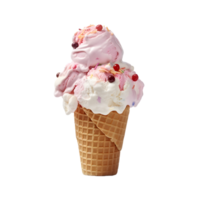 baunilha gelo creme cone ai generativo png