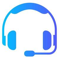 headphones gradient icon vector