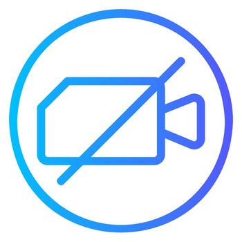 No vídeo degradado icono vector