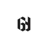 GY geometric and futuristic concept high quality logo design vector