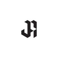 JA geometric and futuristic concept high quality logo design vector
