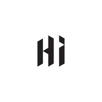 HI geometric and futuristic concept high quality logo design vector