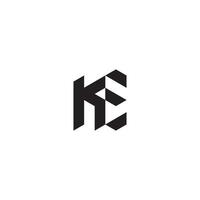 KE geometric and futuristic concept high quality logo design vector