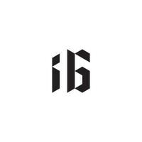 IG geometric and futuristic concept high quality logo design vector