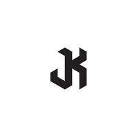 JK geometric and futuristic concept high quality logo design vector