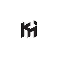KH geometric and futuristic concept high quality logo design vector
