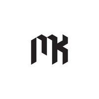 MK geometric and futuristic concept high quality logo design vector