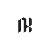 NX geometric and futuristic concept high quality logo design vector