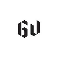 GW geometric and futuristic concept high quality logo design vector