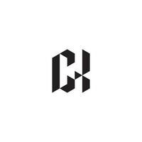 CX geometric and futuristic concept high quality logo design vector