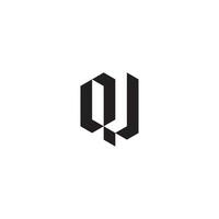 QU geometric and futuristic concept high quality logo design vector