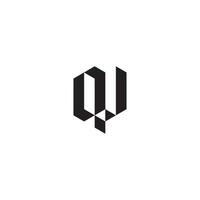 QV geometric and futuristic concept high quality logo design vector