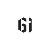 GI geometric and futuristic concept high quality logo design vector