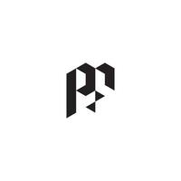 PF geometric and futuristic concept high quality logo design vector
