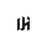 UH geometric and futuristic concept high quality logo design vector