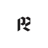 PZ geometric and futuristic concept high quality logo design vector