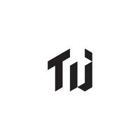TJ geometric and futuristic concept high quality logo design vector