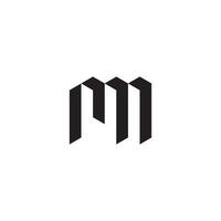 MN geometric and futuristic concept high quality logo design vector