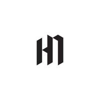 HN geometric and futuristic concept high quality logo design vector