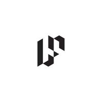 LF geometric and futuristic concept high quality logo design vector