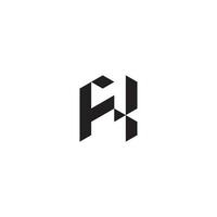 FX geometric and futuristic concept high quality logo design vector