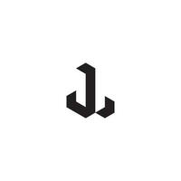 JL geometric and futuristic concept high quality logo design vector