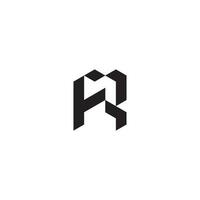 FR geometric and futuristic concept high quality logo design vector