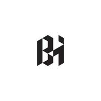BH geometric and futuristic concept high quality logo design vector