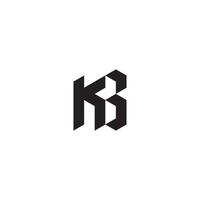 KB geometric and futuristic concept high quality logo design vector
