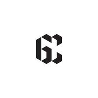 GC geometric and futuristic concept high quality logo design vector