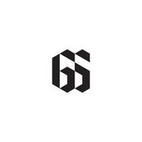 GS geometric and futuristic concept high quality logo design vector