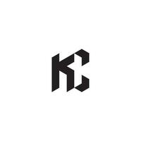 KC geometric and futuristic concept high quality logo design vector