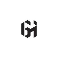 GH geometric and futuristic concept high quality logo design vector