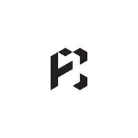 FC geometric and futuristic concept high quality logo design vector