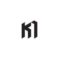 KN geometric and futuristic concept high quality logo design vector