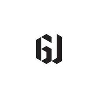 Gu geométrico y futurista concepto alto calidad logo diseño vector