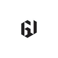 GV geometric and futuristic concept high quality logo design vector