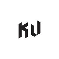 KW geometric and futuristic concept high quality logo design vector