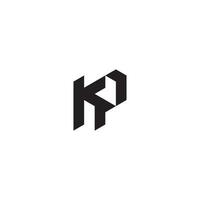 KP geometric and futuristic concept high quality logo design vector